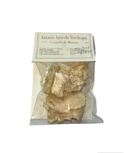"Cristalli di Manna pura in busta", eccellenza delle Madonie, prodotti dall'Azienda Agricola MannaTerrAcqua