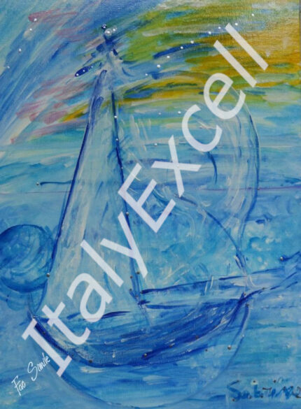 Il dipinto "Vela in bolla" della pittrice Sabrina è un capolavoro dell'arte contemporanea. Nell'opera l'artista trasforma la forza della Natura in una metafora della resistenza e della speranza